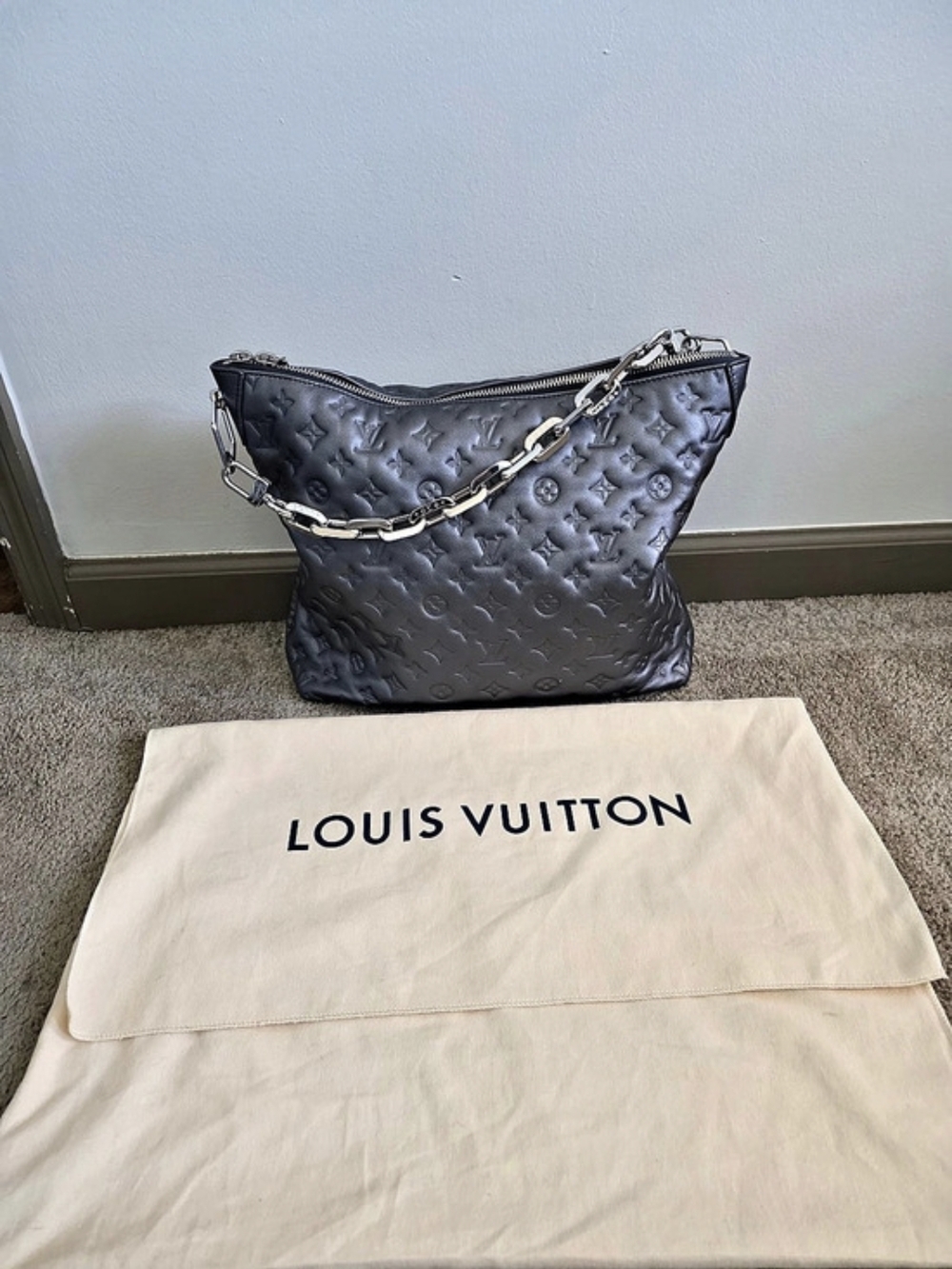 Louis Vuitton Coussin MM M. MIR. GM Metallic Silver Shoulder Bag